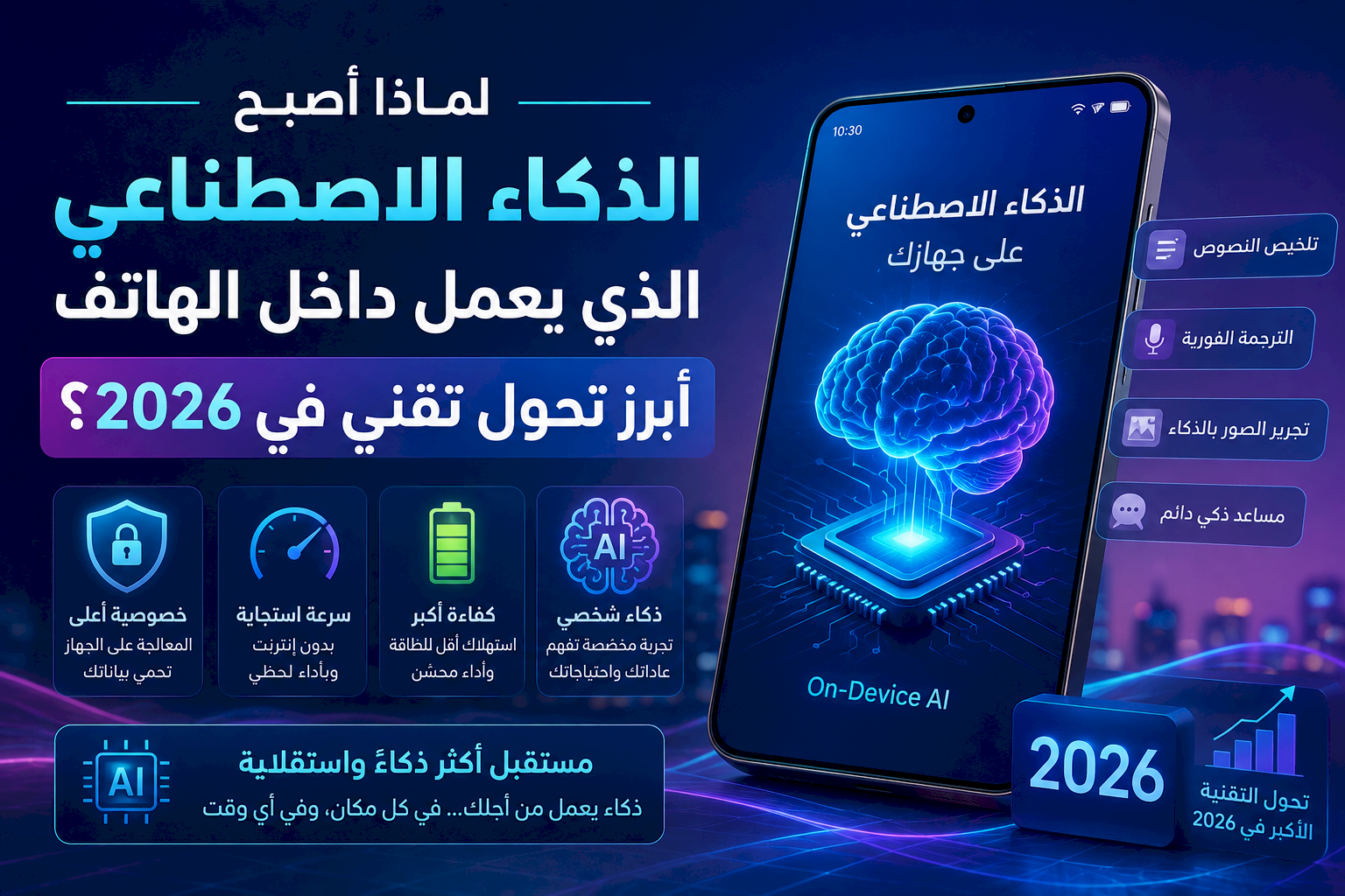 لماذا أصبح الذكاء الاصطناعي الذي يعمل داخل الهاتف أبرز تحول تقني في 2026؟