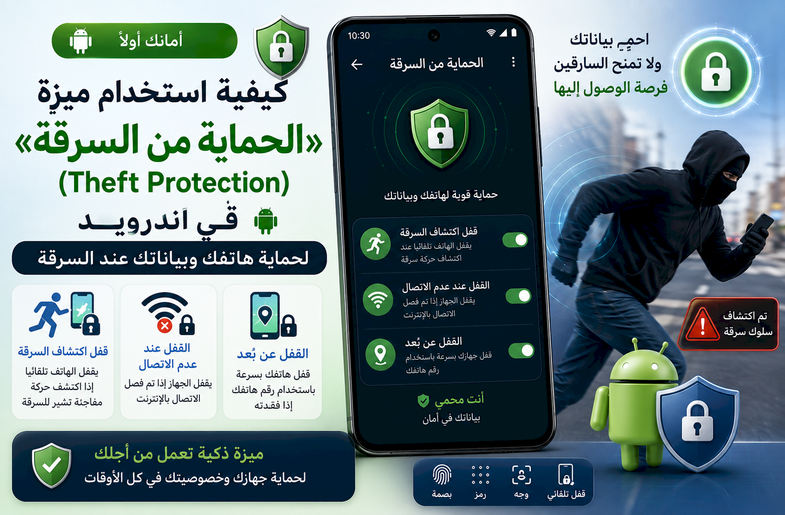 كيفية استخدام ميزة «الحماية من السرقة» (Theft Protection) في أندرويد لحماية هاتفك وبياناتك عند السرقة