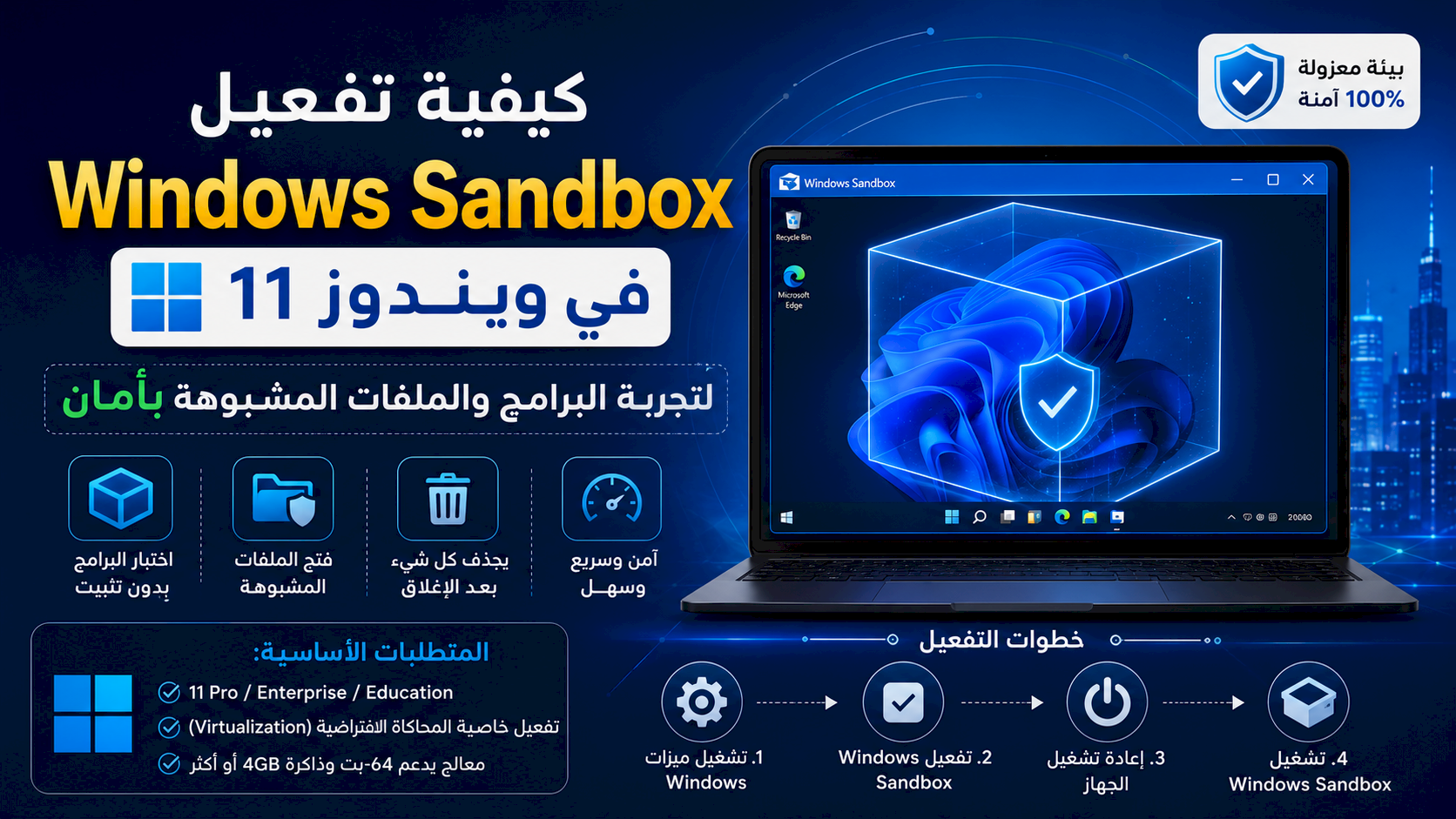 كيفية تفعيل Windows Sandbox في ويندوز 11 لتجربة البرامج والملفات المشبوهة بأمان