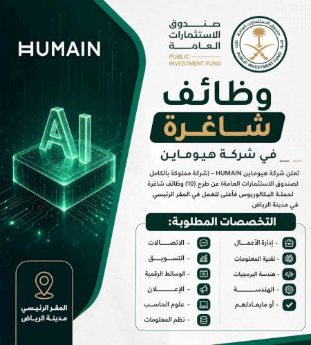 فتح باب التوظيف في شركة هيوماين - HUMAIN