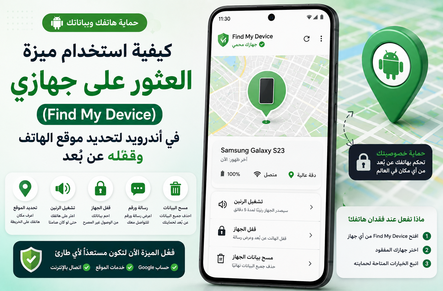 كيفية استخدام ميزة «العثور على جهازي» (Find My Device) في أندرويد لتحديد موقع الهاتف وقفله عن بُعد