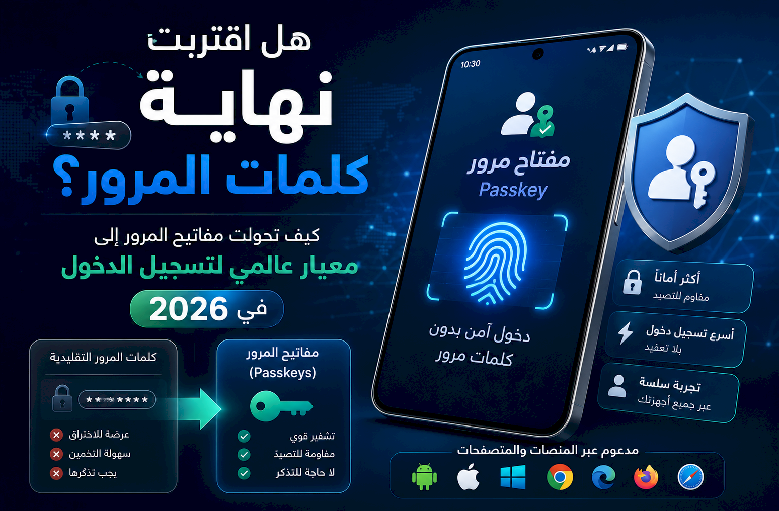 هل اقتربت نهاية كلمات المرور؟ كيف تحولت مفاتيح المرور إلى معيار عالمي لتسجيل الدخول في 2026