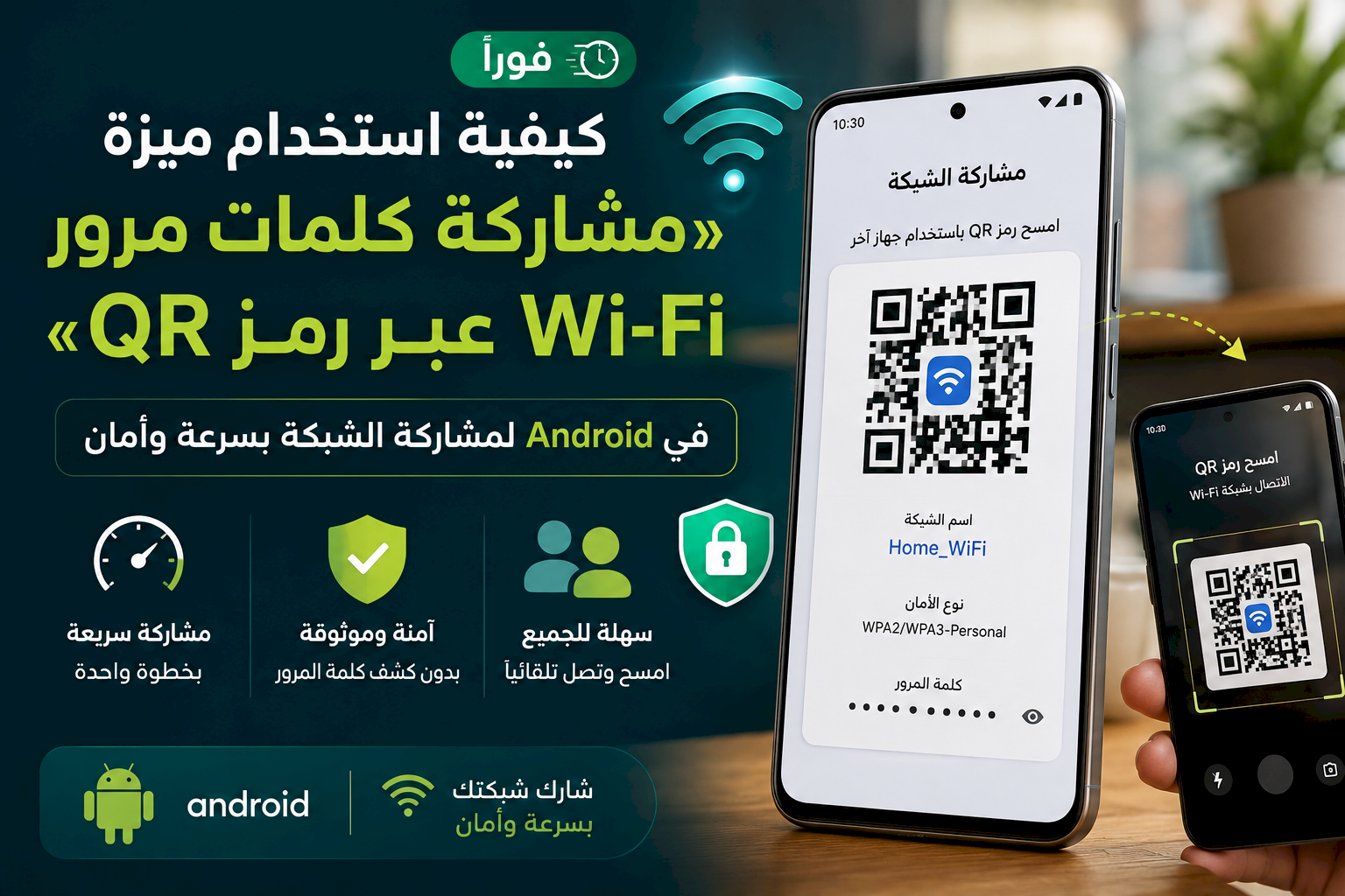 كيفية استخدام ميزة «مشاركة كلمات مرور Wi-Fi عبر رمز QR» في Android لمشاركة الشبكة بسرعة وأمان