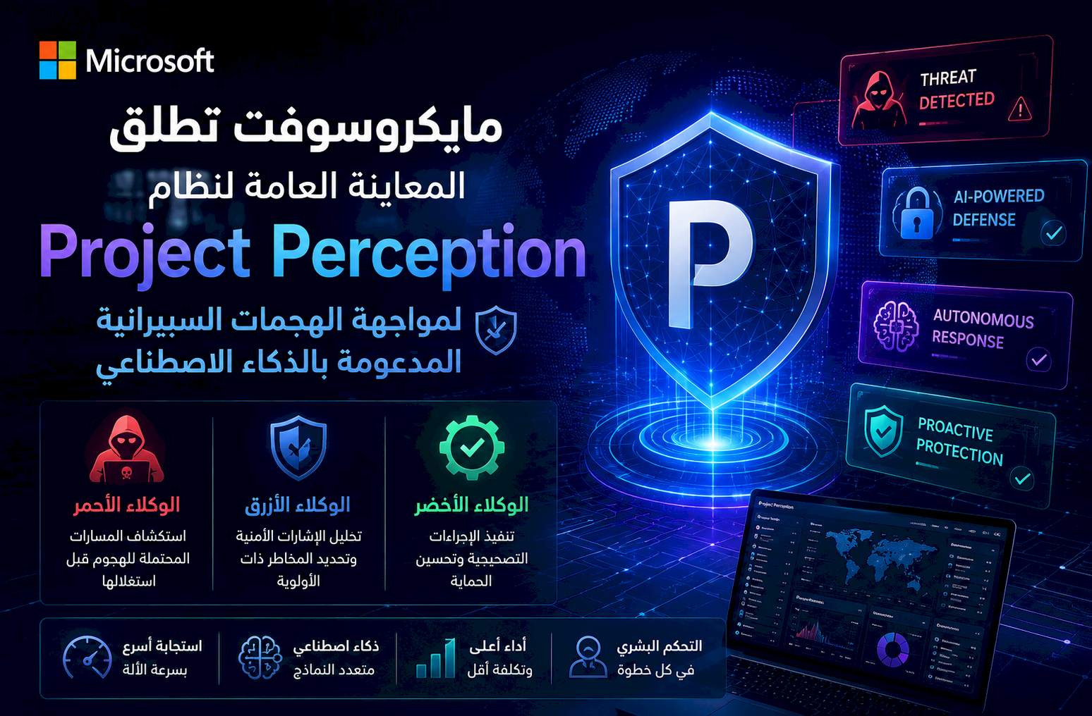 مايكروسوفت تطلق المعاينة العامة لنظام Project Perception لمواجهة الهجمات السيبرانية المدعومة بالذكاء الاصطناعي
