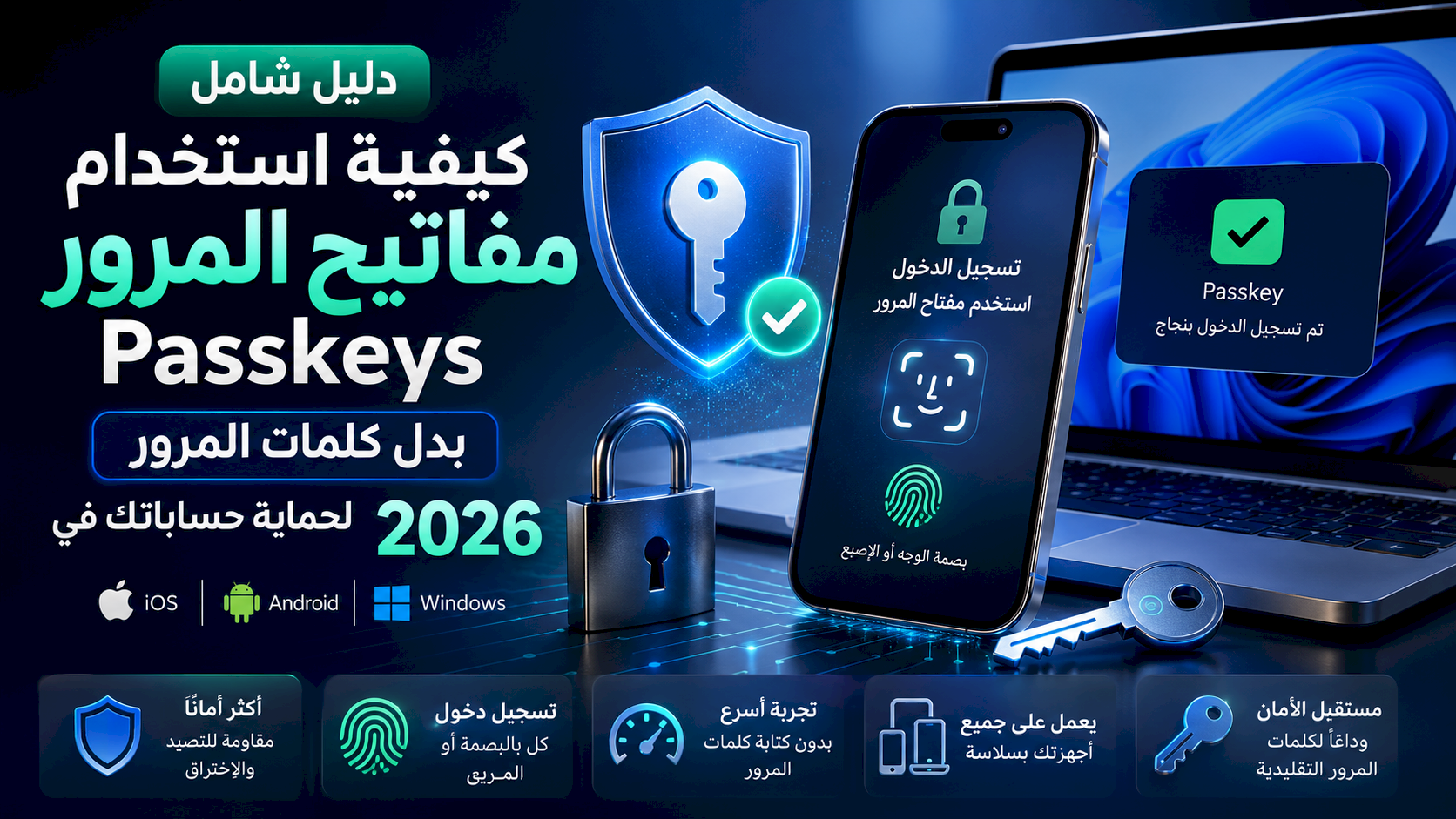 كيفية استخدام مفاتيح المرور Passkeys بدل كلمات المرور لحماية حساباتك في 2026