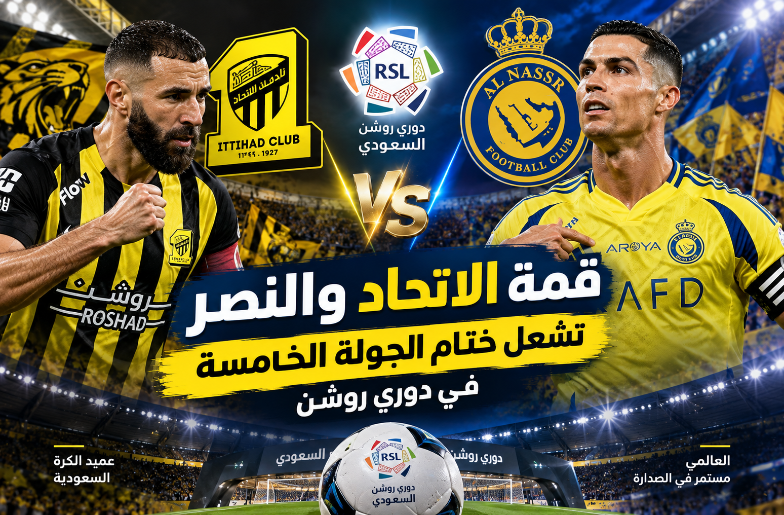 قمة الاتحاد والنصر تشعل ختام الجولة الخامسة في دوري روشن