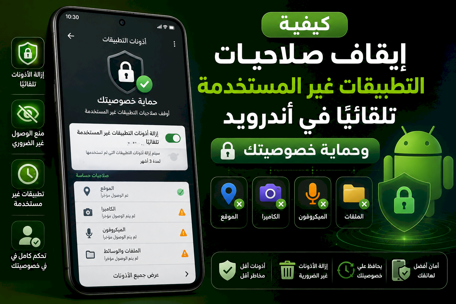 كيفية إيقاف صلاحيات التطبيقات غير المستخدمة تلقائيًا في أندرويد لحماية خصوصيتك