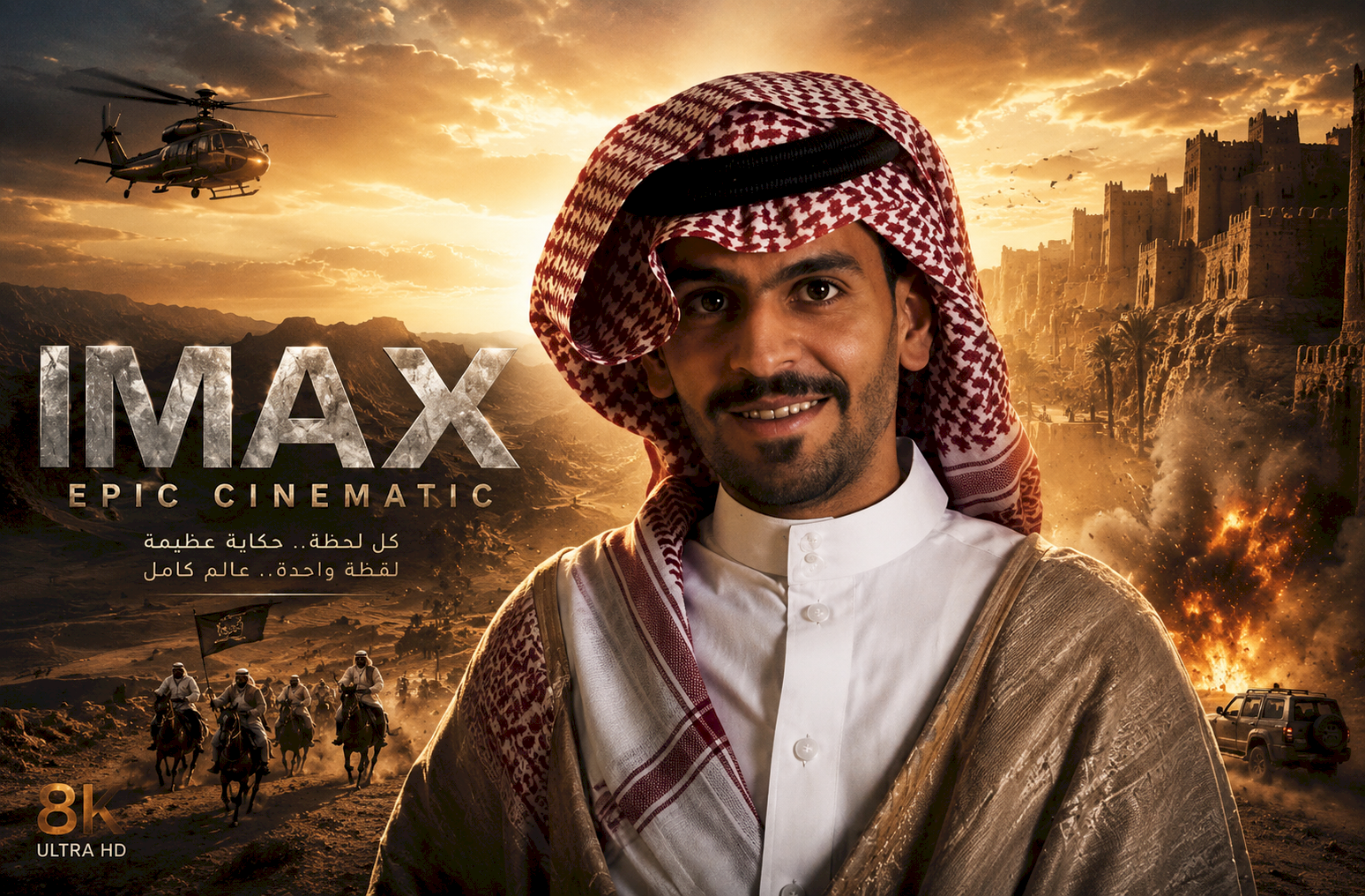 حوّل صورتك إلى لقطة سينمائية ملحمية بأسلوب IMAX بدقة 8K