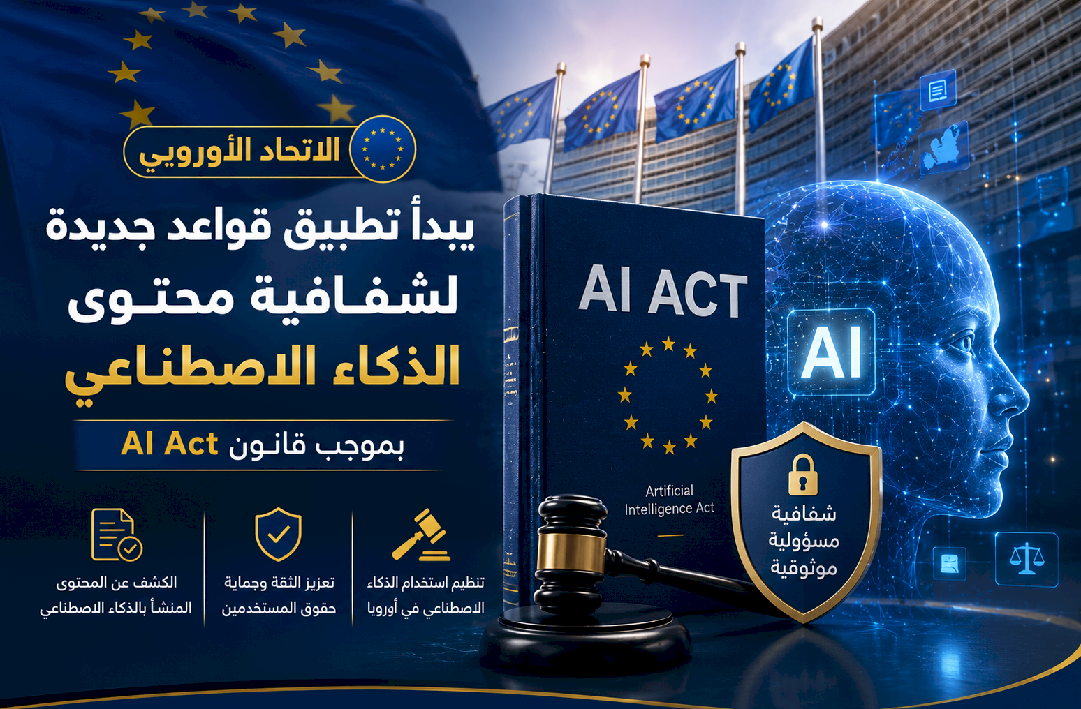 الاتحاد الأوروبي يبدأ تطبيق قواعد جديدة لشفافية محتوى الذكاء الاصطناعي بموجب قانون AI Act