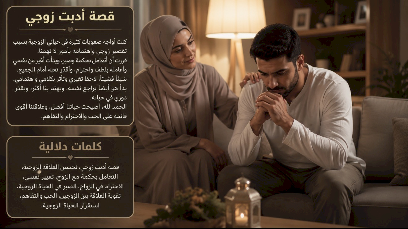 قصة ادبت زوجي 