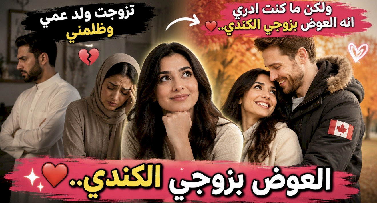 قصة تزوجت ولد عمي وظلمني  ولكن ما كنت ادري انه العوض بزوجي الكندي.. ❤️✨