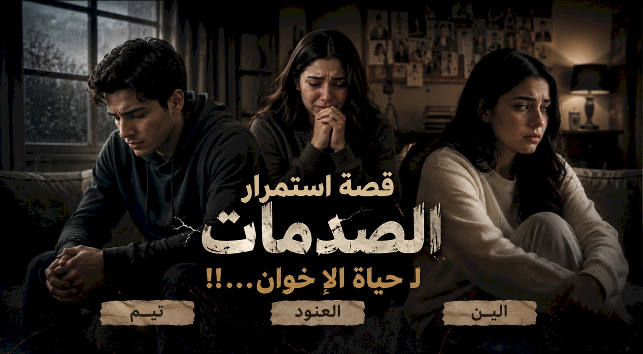 قصة استمرار الصدمات ل حياة الاخوان ...!! ( تيم. العنود . الين )