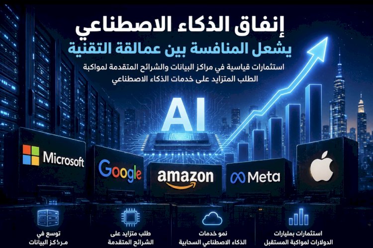 إنفاق الذكاء الاصطناعي يشعل المنافسة بين عمالقة التقنية