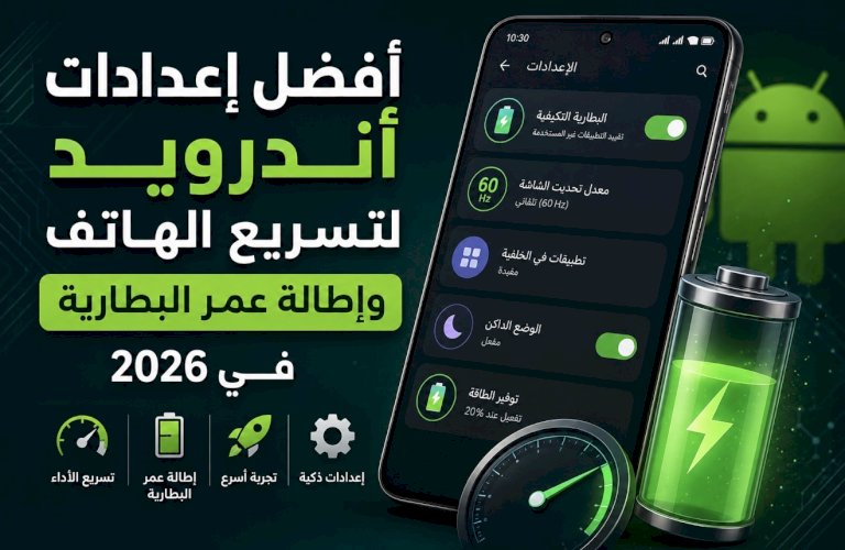أفضل إعدادات أندرويد لتسريع الهاتف وإطالة عمر البطارية في 2026