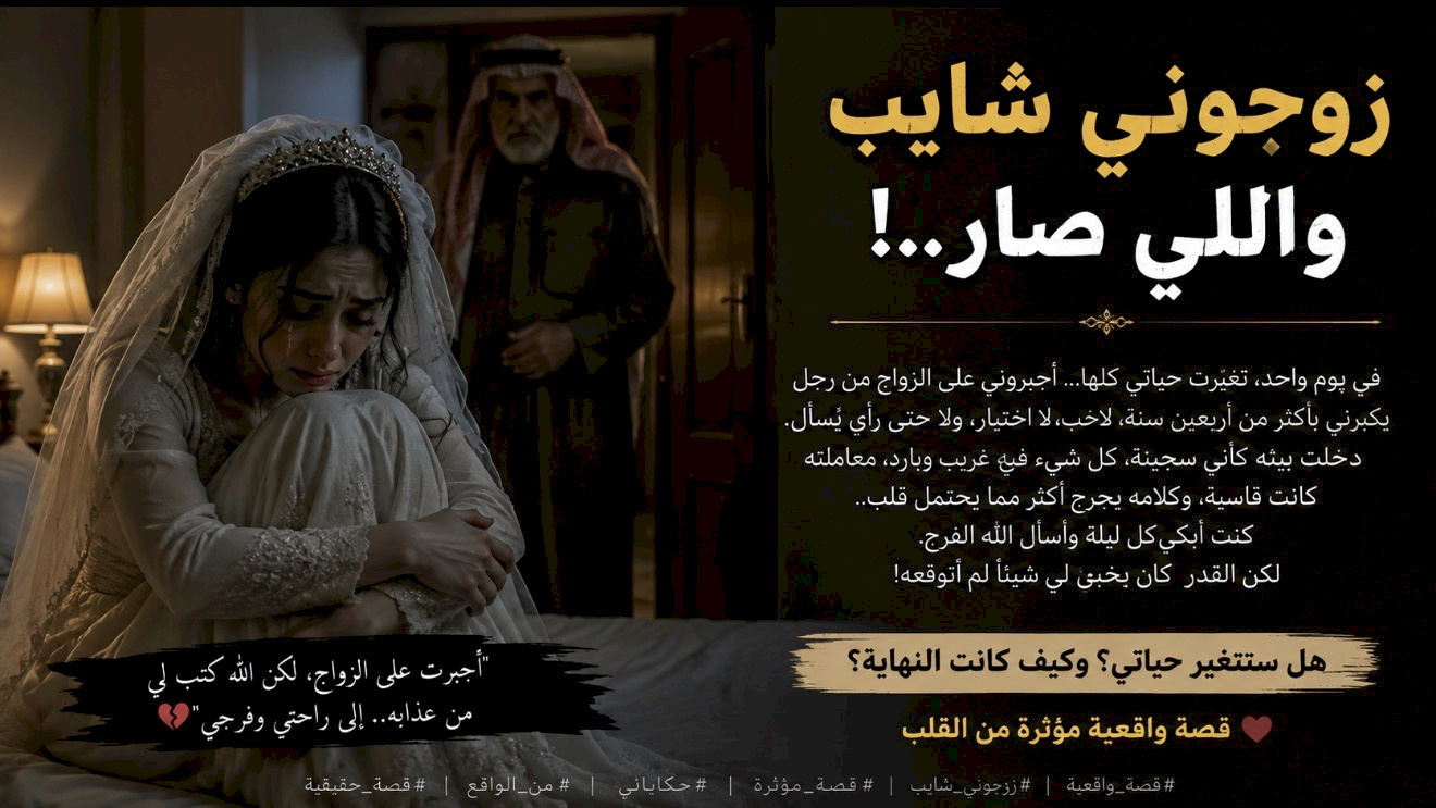 قصة زوجوني شايب و اللي صـ .ـار 